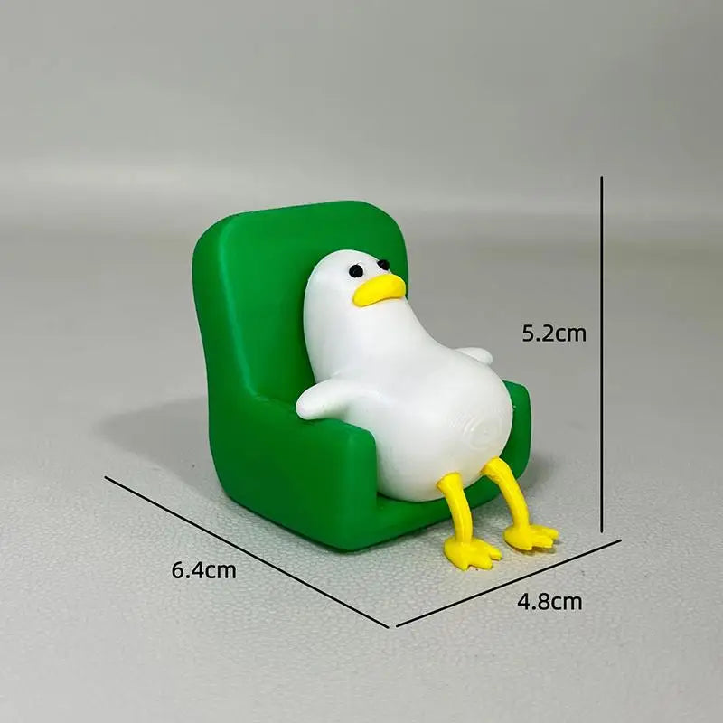 3D Printed Lazy Duck Figurine | Resin Desktop Ornament Gift Decorative Figurine Nixie