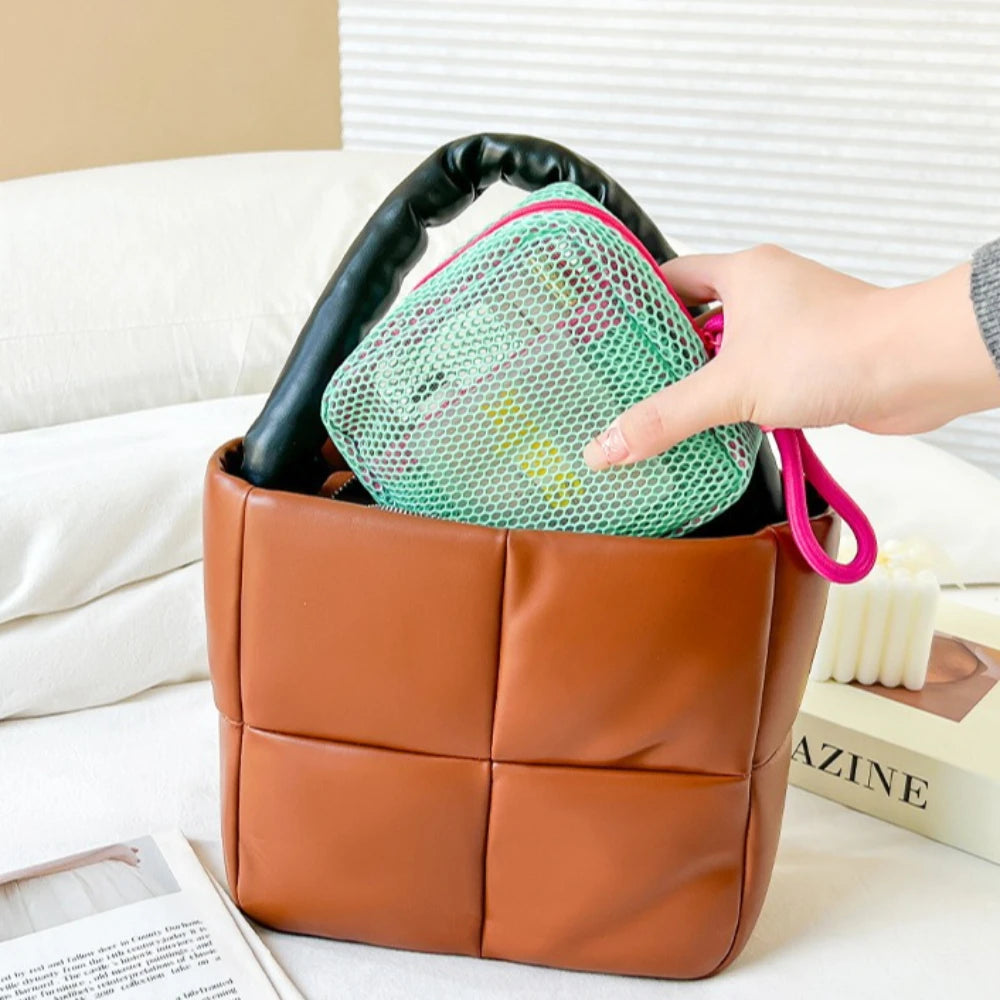 Square Mesh Cosmetic Bag – Portable Zipper Storage Pouch
