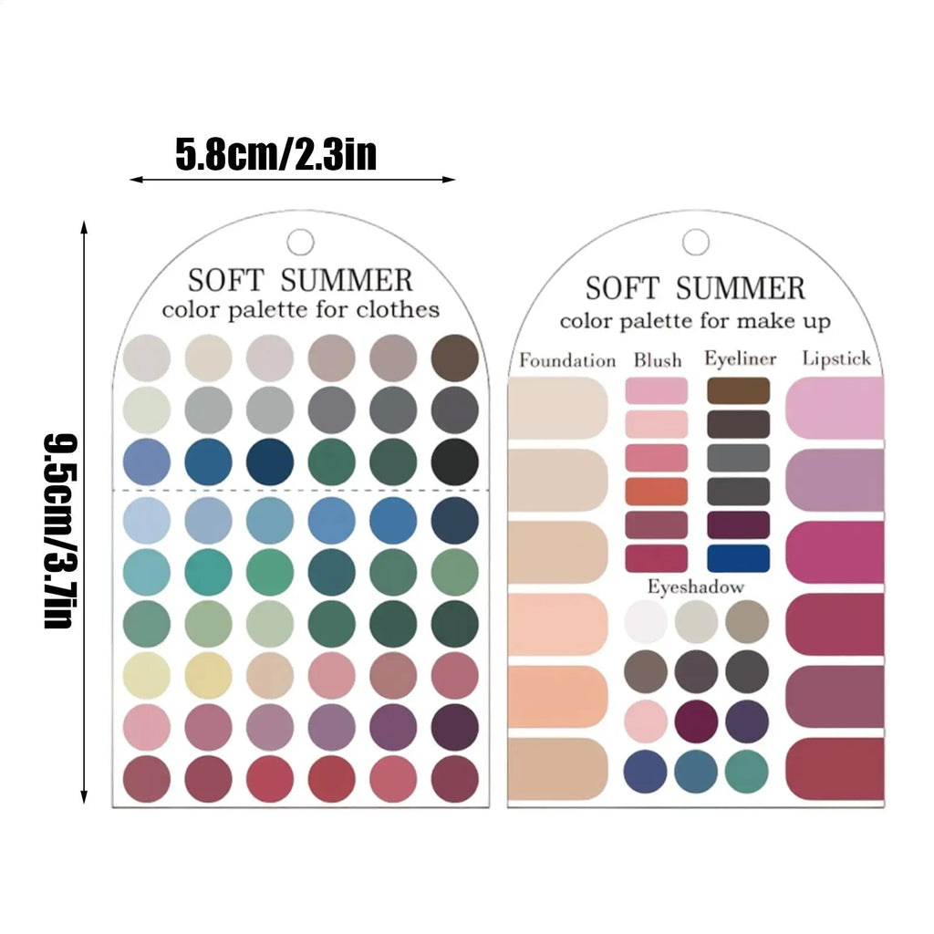 Soft Summer Seasonal Color Palette Cards – Makeup & Fashion Guide Color Palette Card Nixie