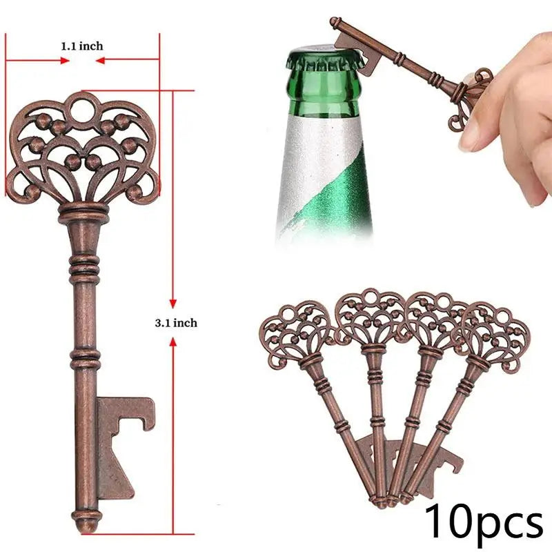Key Shaped Bottle Opener Keychain 10 Pcs | Vintage Party Favors Party Favor Keychain Nixie