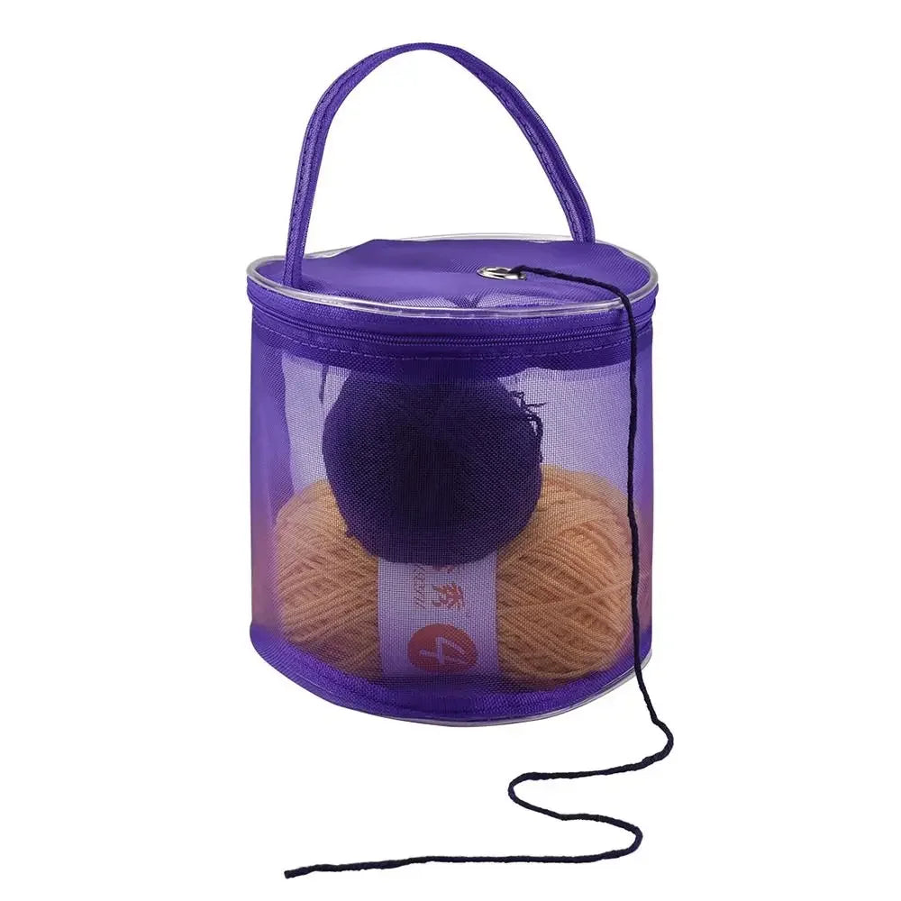 Portable Mesh Yarn Storage Bag for Knitting & Crochet