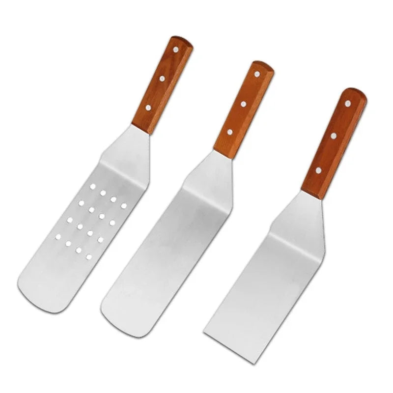 3-Piece Stainless Steel Spatula Set – BBQ, Grill & Kitchen Spatula Set Nixie