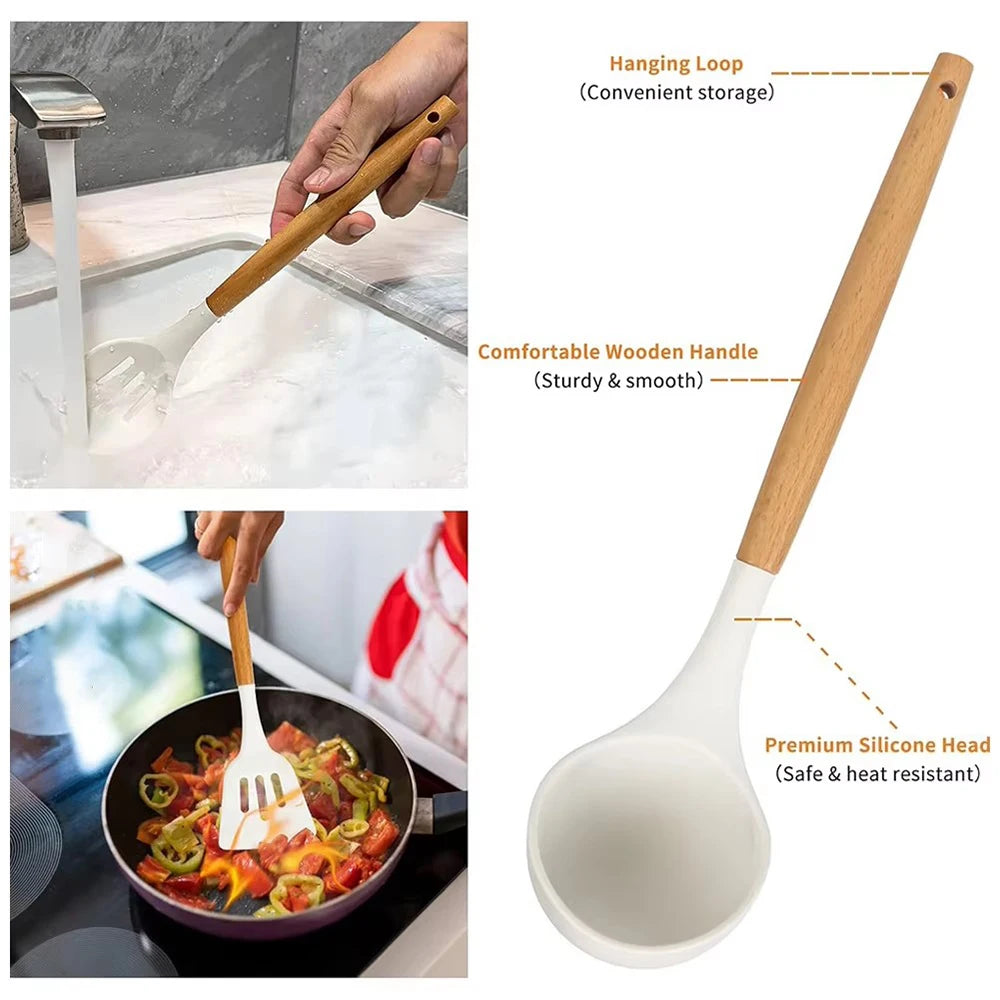 12-Piece Silicone Kitchen Utensil Set with Holder | Nixie Kitchen Utensil Set Nixie