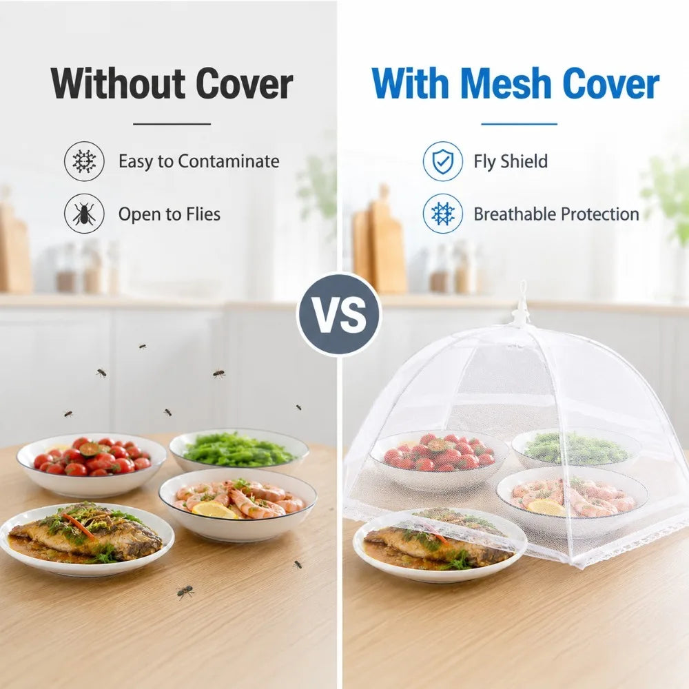Foldable Pop-Up Mesh Food Cover Tent – Outdoor & Kitchen