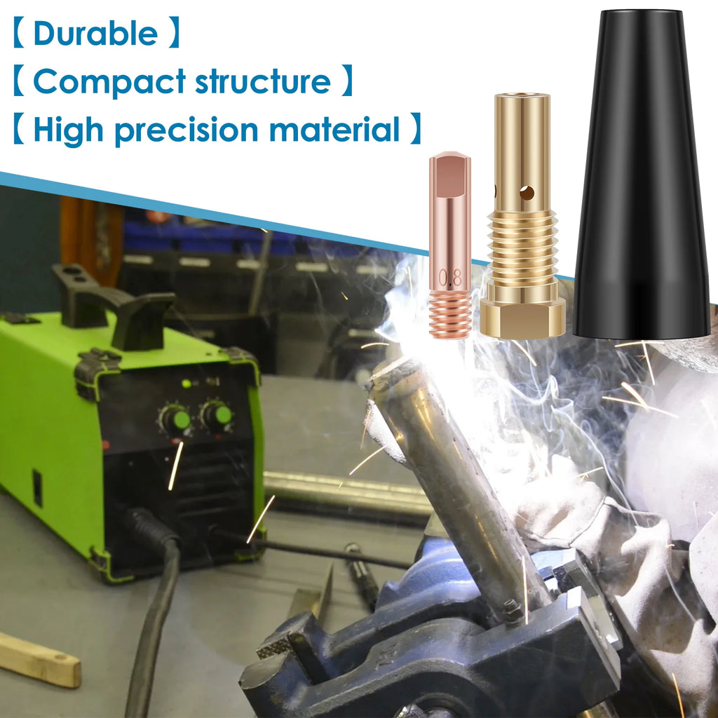 15Pcs Gasless MIG Welding Kit – Flux Core Nozzle Tips 0.8/0.9mm Welding Nozzle Kit Nixie