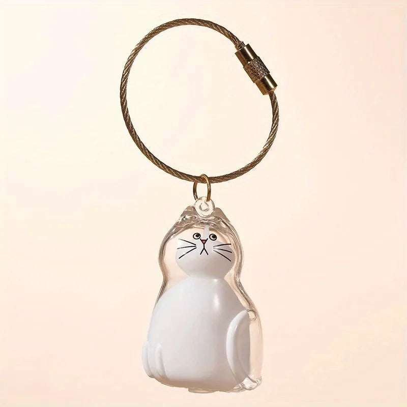 Cat Fur Keepsake Capsule Keychain – Pet Hair Charm Pendant Pet Keepsake Charm Nixie Style E-1PC