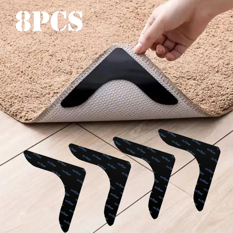 Anti-Slip Carpet Adhesive Pads for Rugs & Cushions (4/8 PCS) Rug Gripper Pads Nixie