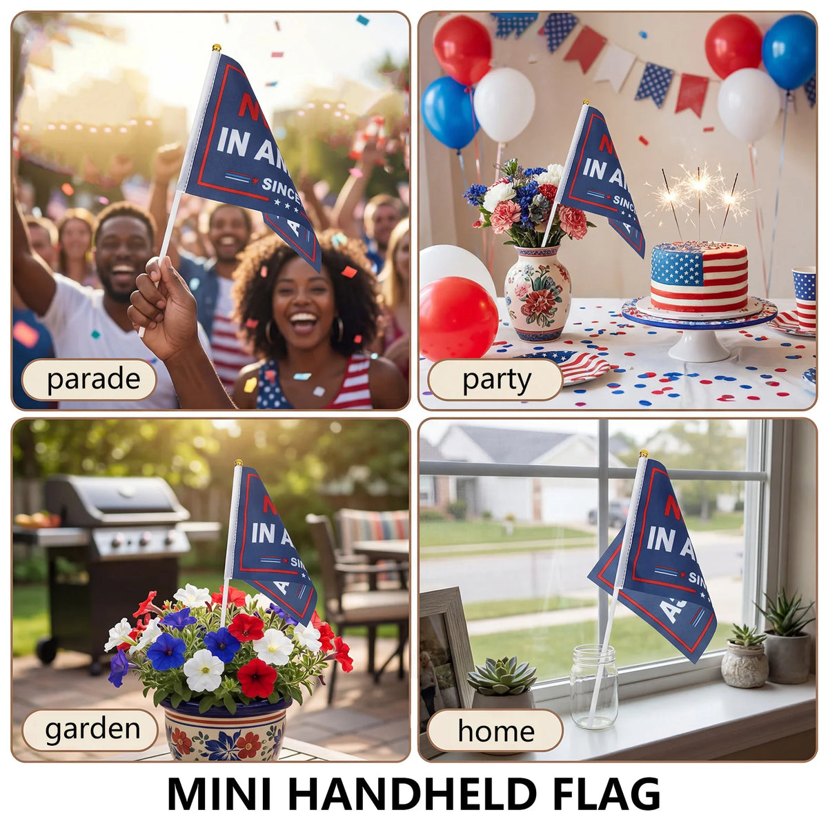 20Pcs No Kings In America 1776 Handheld Flags on Sticks