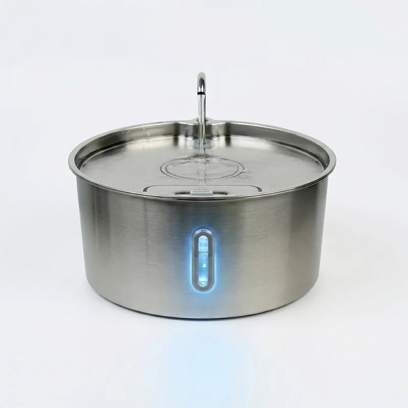 7L Stainless Steel Pet Water Fountain – Quiet Auto Dispenser Pet Water Fountain Nixie