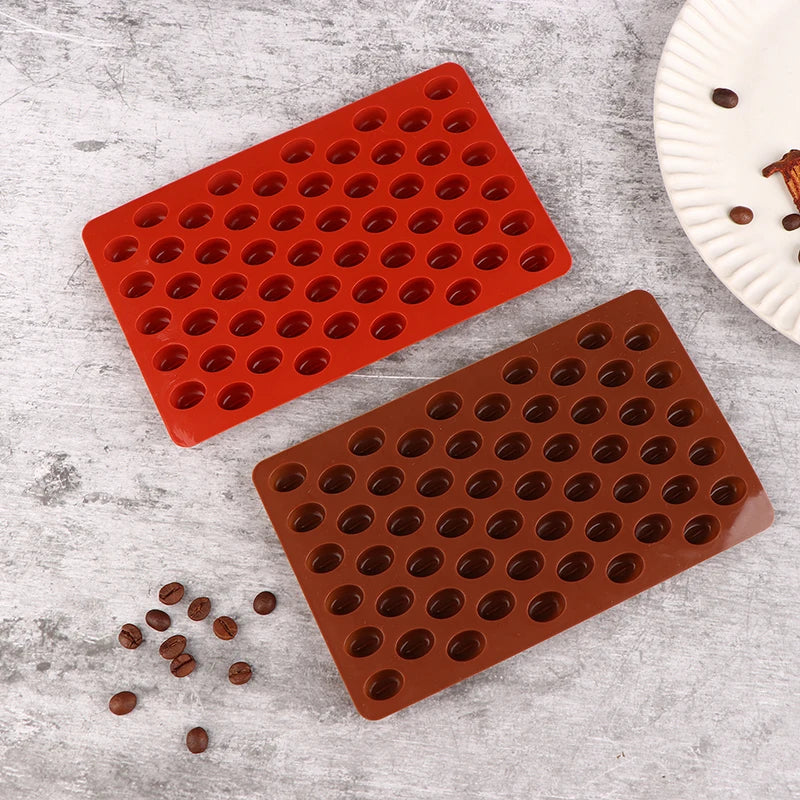 55-Cavity Coffee Bean Silicone Mold – Chocolate, Ice & Candy Silicone Baking Mold Nixie