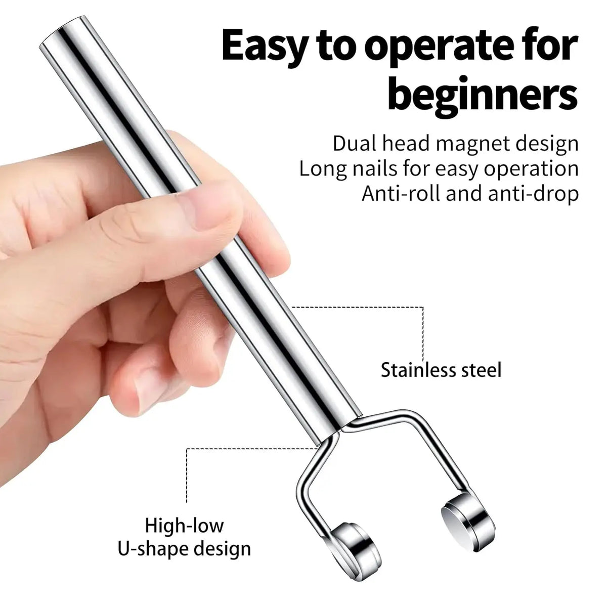 Dual-Head Cat Eye Nail Magnet Tool – Precision Gel Manicure Nail Art Magnet Nixie