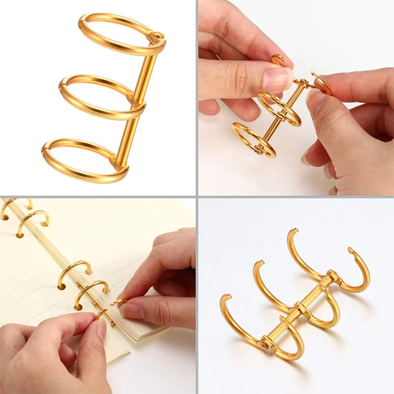 3-Ring Metal Loose-Leaf Binder Rings A5 A6 DIY Notebook Organizer Loose-Leaf Binder Rings Nixie