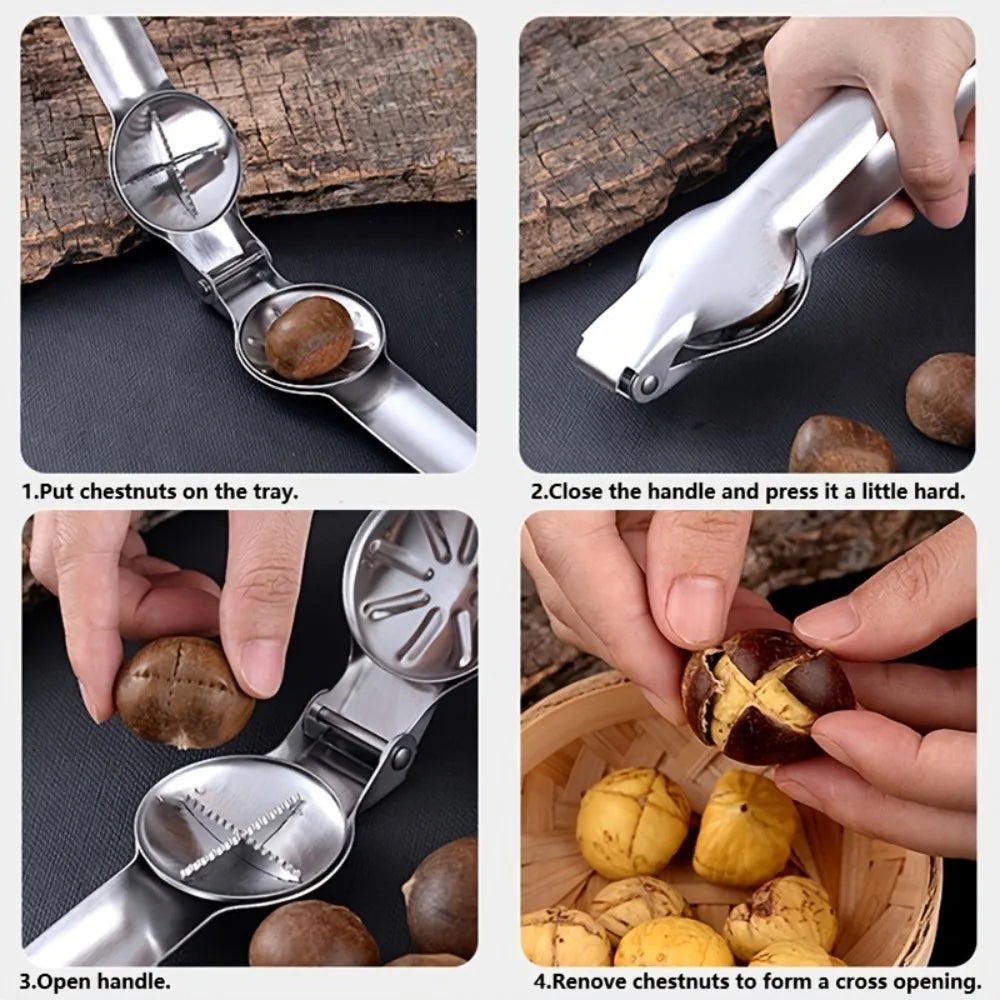 Stainless Steel Nut Cracker Chestnut Peeler Walnut Opener Tool Nut Cracker Tool Nixie