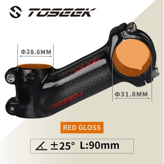 TOSEEK Carbon Aluminum MTB Stem 31.8mm | 4 Angles & Lengths
