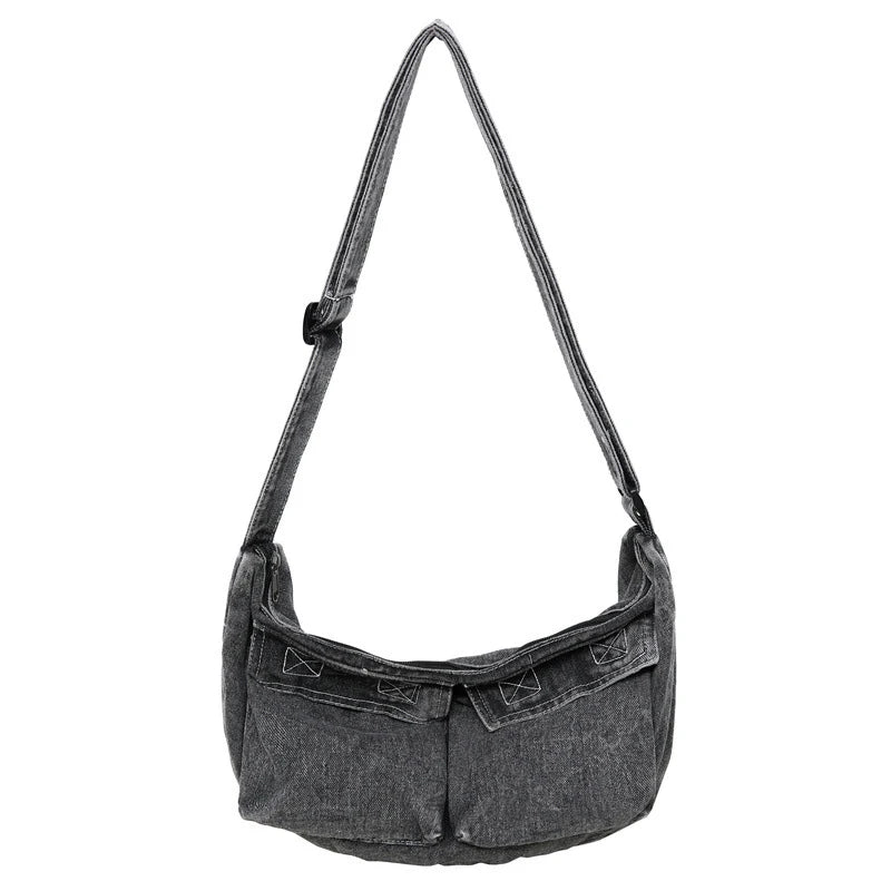 Japanese Retro Denim Crossbody Bag – Large Capacity Unisex Tote Crossbody Tote Bag Nixie