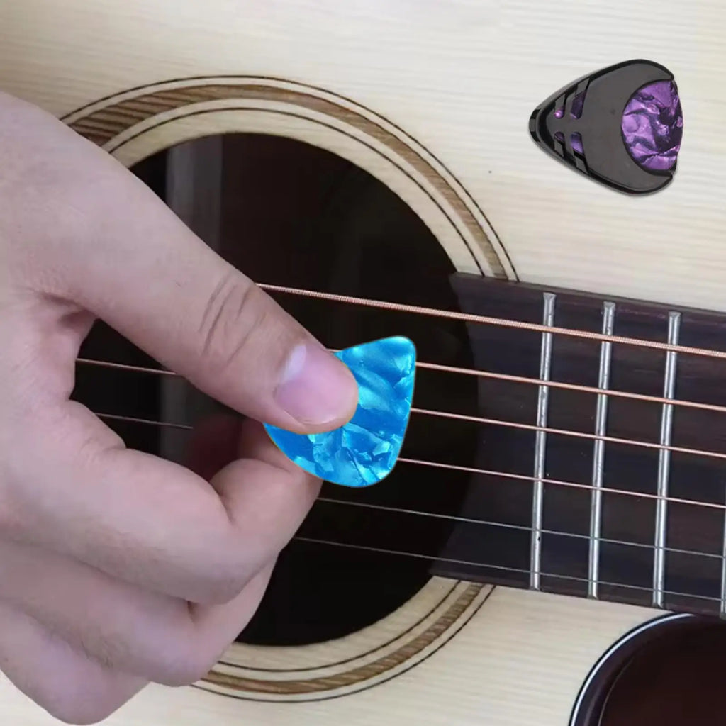 10-Piece Colorful Guitar Picks Set with Plectrum Holder