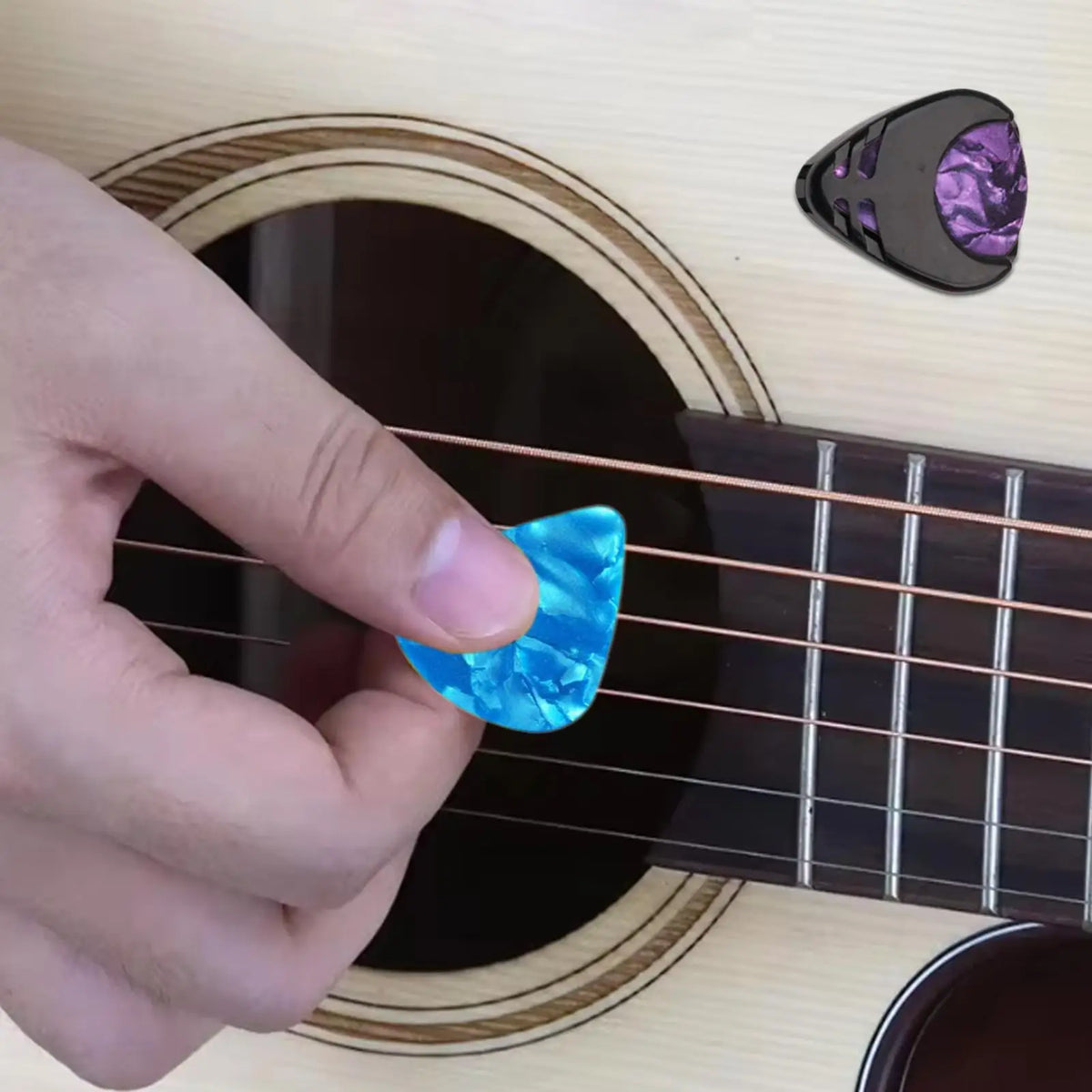 10-Piece Colorful Guitar Picks Set with Plectrum Holder