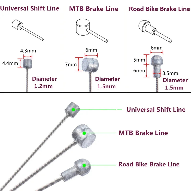 20/50PCS Stainless Steel Bike Brake & Shift Inner Cable Wire Bicycle Cable Wire Nixie