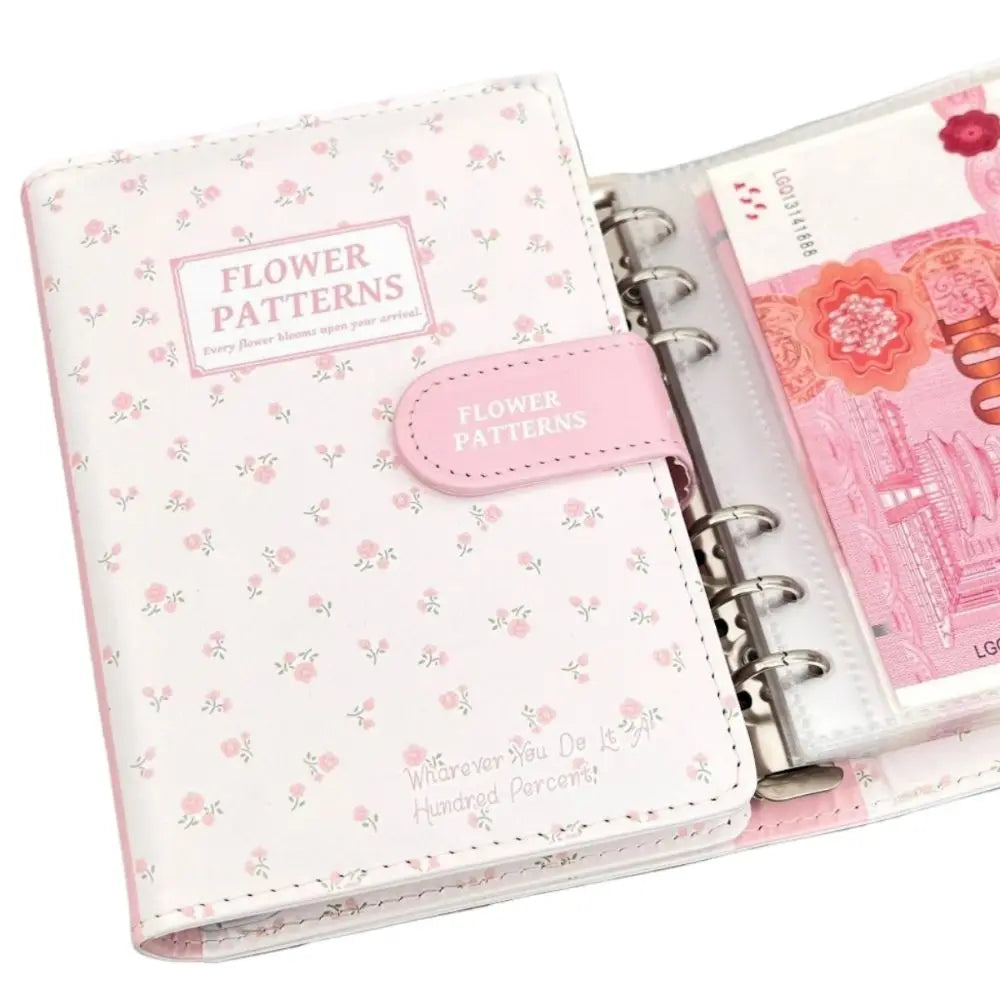 A6 PU Leather Budget Binder – Floral Cash Envelope Planner Budget Binder Planner Nixie