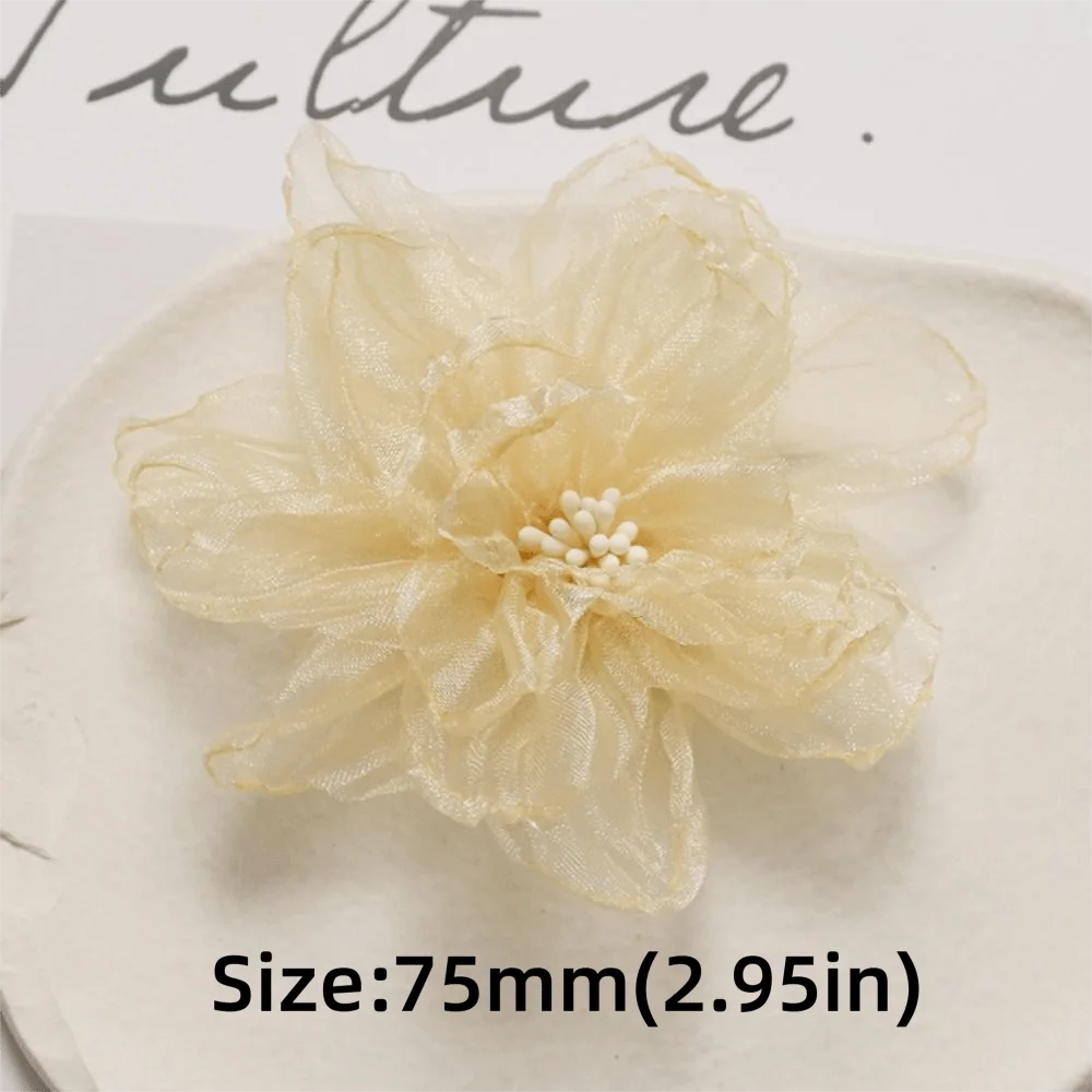 Organza Fabric Flower 75mm – Wedding & DIY Accessories Fabric Flower Applique Nixie