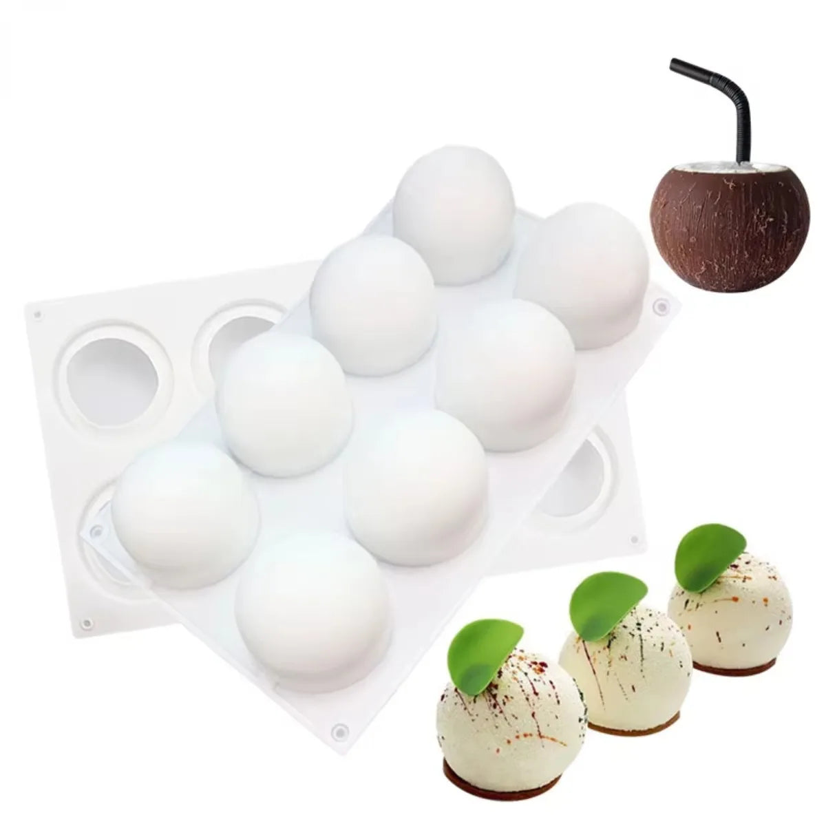 8-Cavity Round Silicone Mold – Mousse, Chocolate & Desserts