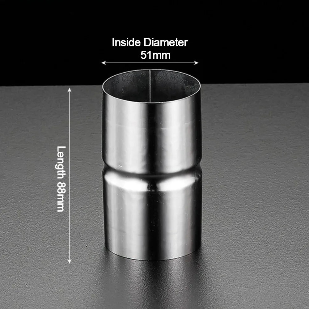 Stainless Steel Straight Pipe Joint Adapter 51mm–102mm Pipe Coupling Adapter Nixie 51mm 16mm