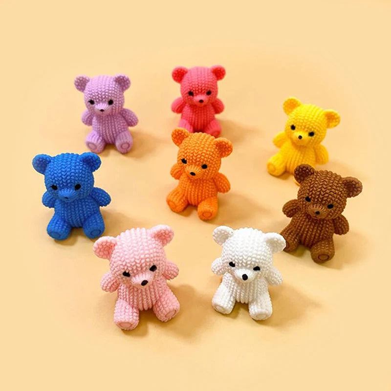 Mini Bear Resin Figurine Fairy Garden Micro Landscape Ornament Garden Figurine Nixie