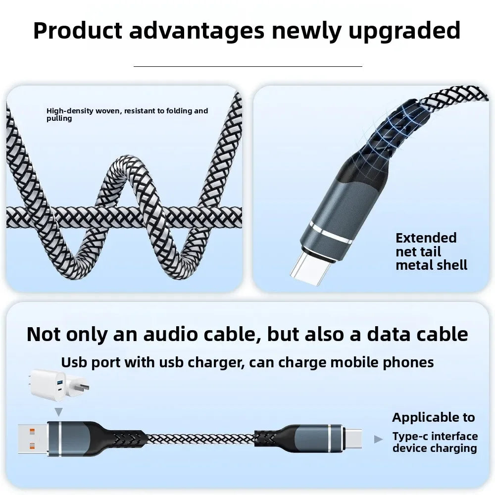 Nixie 1-to-2 Dual RCA Audio Cable – AUX & USB Compatible RCA Audio Cable Nixie