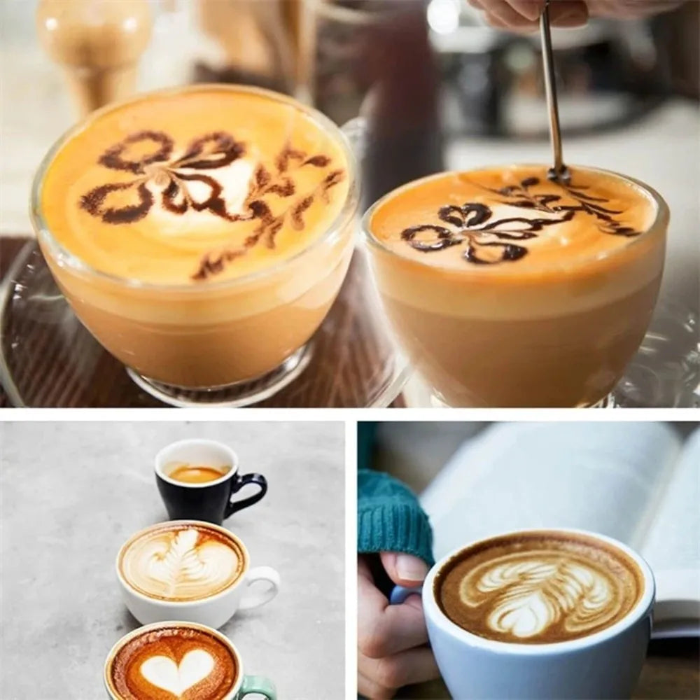 Wooden Handle Coffee Latte Art Pen – Needle & Spatula Tool Coffee Art Tool Nixie