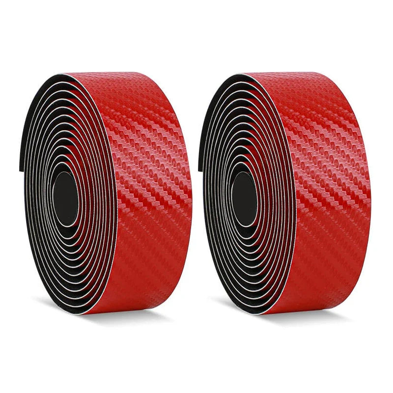 Carbon Fiber PU Road Bike Handlebar Tape – Anti-Slip Bar Wrap Bicycle Handlebar Tape Nixie Red