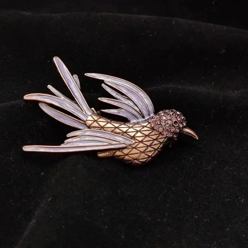 Purple Enamel Swallow Bird Brooch – Women's Lapel Pin Enamel Brooch Nixie