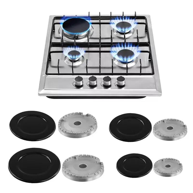 Gas Stove Burner Caps 4/8 Pcs – Durable Hob Crown Set Stove Burner Caps Nixie