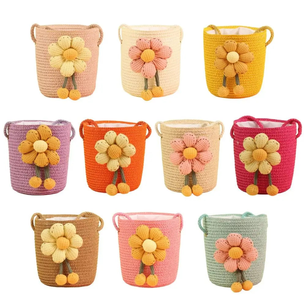 Floral Straw Bucket Bag – Women's Woven Crossbody Bag Woven Crossbody Bag Nixie