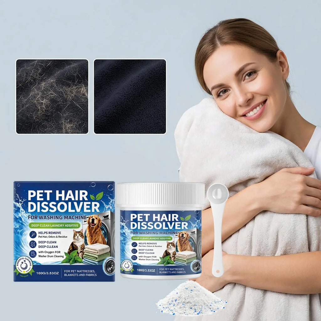 Pet Hair Dissolver Laundry Cleaner 100g – Cat & Dog Hair Remover Pet Laundry Cleaner Nixie