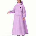 EVA Oxford Cloth Hooded Rain Poncho – Reflective Full-Body Hooded Rain Poncho Nixie Purple-L