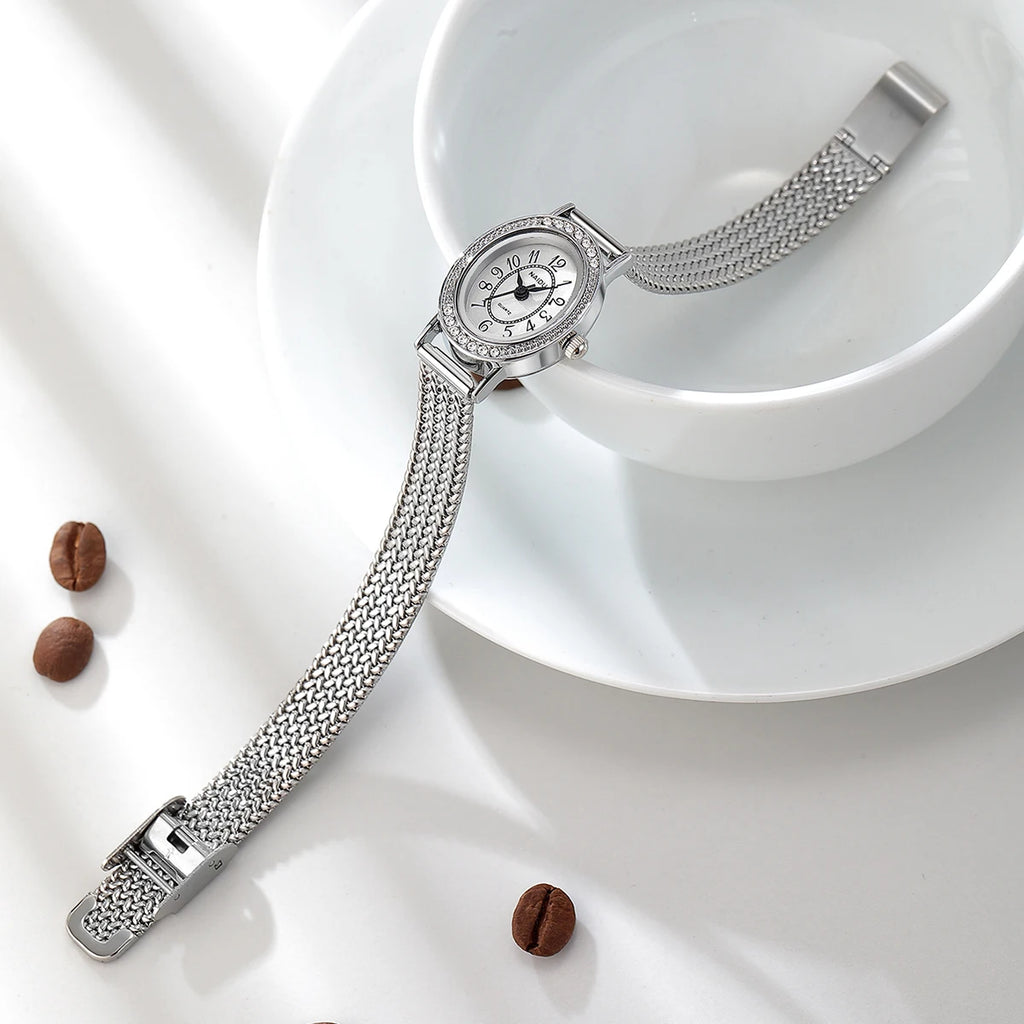 Retro Bohemian Women's Watch – Woven Steel Mesh Strap | Naidu Women's Fashion Watch Nixie