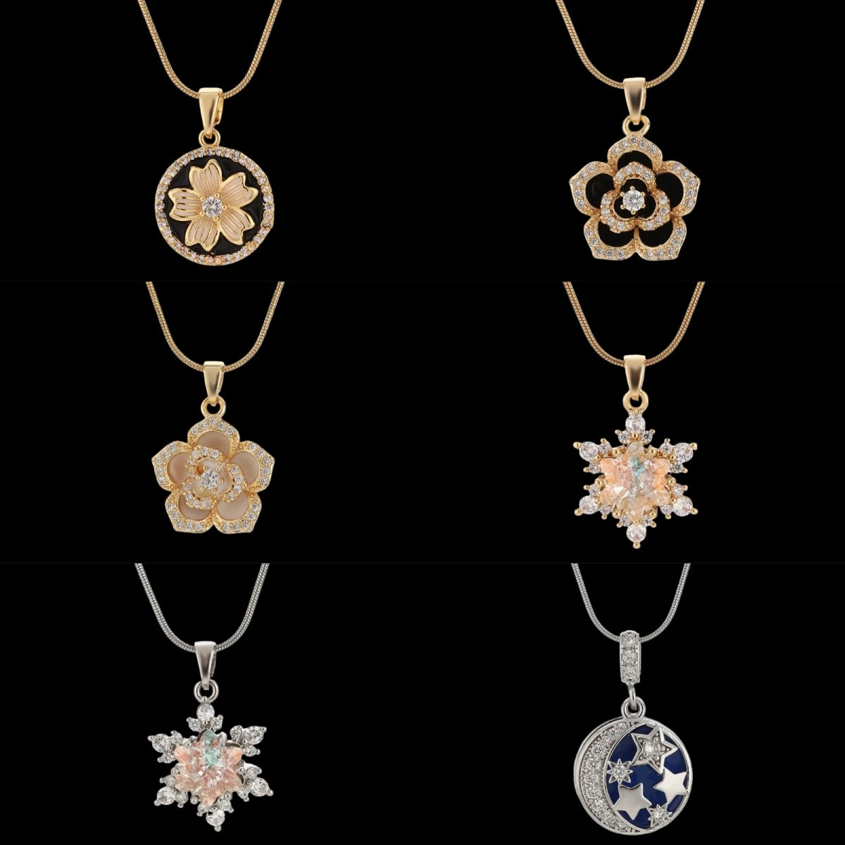 Luxury Star Pendant Necklace | Stainless Steel Snake Chain Pendant Necklace Nixie