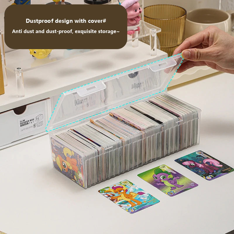 Clear Card Storage Box – Holds 550+ Cards & Adjustable Dividers Card Storage Organizer Nixie