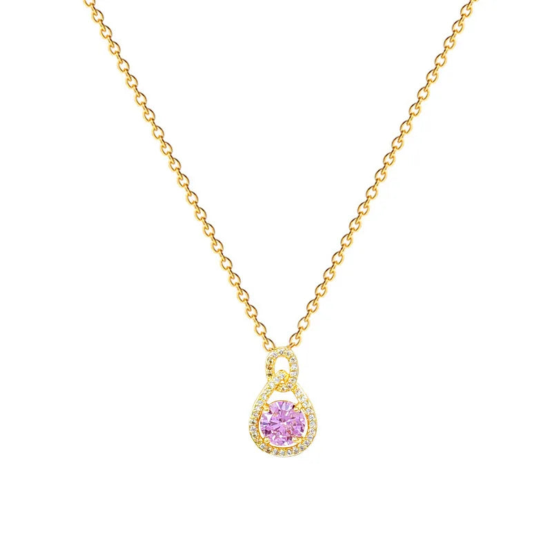 Waterdrop Pendant Necklace Gold Stainless Steel Clavicle Chain Pendant Necklace Nixie