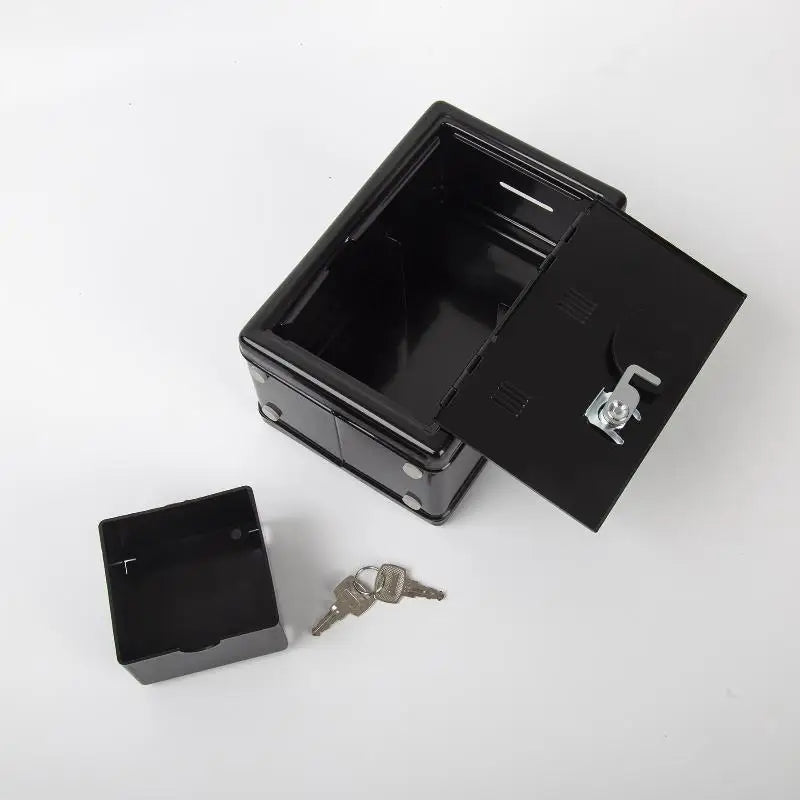 Mini Metal Safe Piggy Bank with Lock – Secure Cash Storage Box Metal Piggy Bank Nixie
