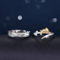 2Pcs Retro Tibetan Silver Eagle Head Rings – Vintage Unisex Set Fashion Ring Set Nixie WHITE 2