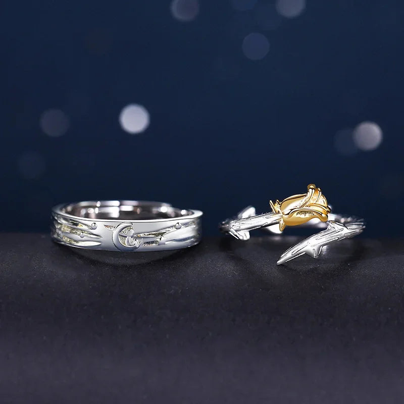 2Pcs Retro Tibetan Silver Eagle Head Rings – Vintage Unisex Set Fashion Ring Set Nixie WHITE 2