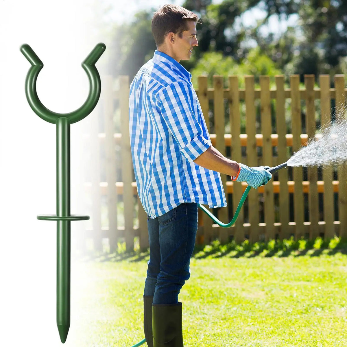 10pcs Garden Hose Guide Stakes – Kink-Free Hose Brackets