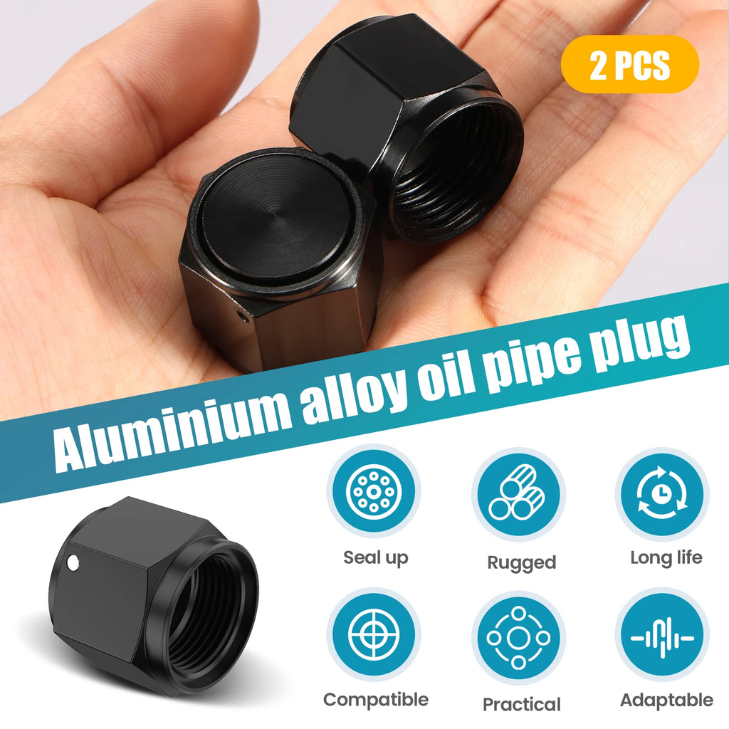 2Pcs AN Flare Cap Aluminum 8AN 10AN 12AN Fitting Cover AN Fitting Caps Nixie