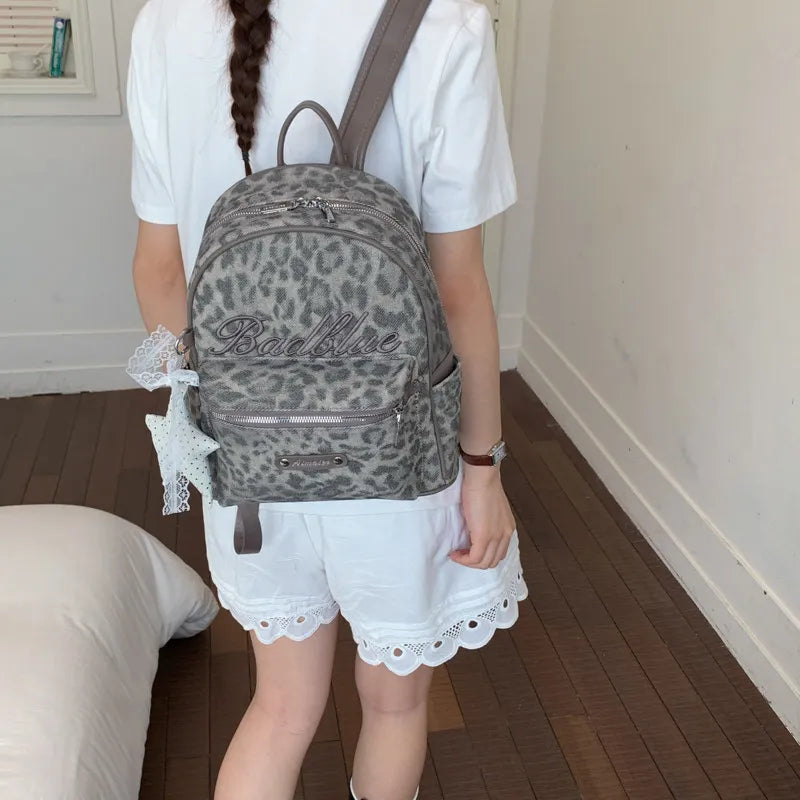 Leopard Print Backpack for Women – Lightweight & Large Capacity