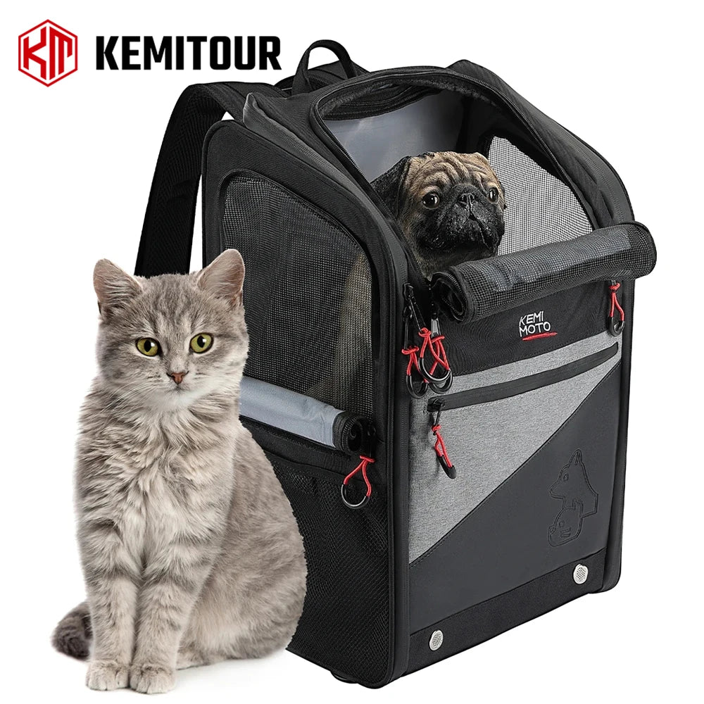 KEMITOUR Motorcycle Dog Cat Carrier Bag 20lbs Touring Backpack Motorcycle Pet Carrier Nixie