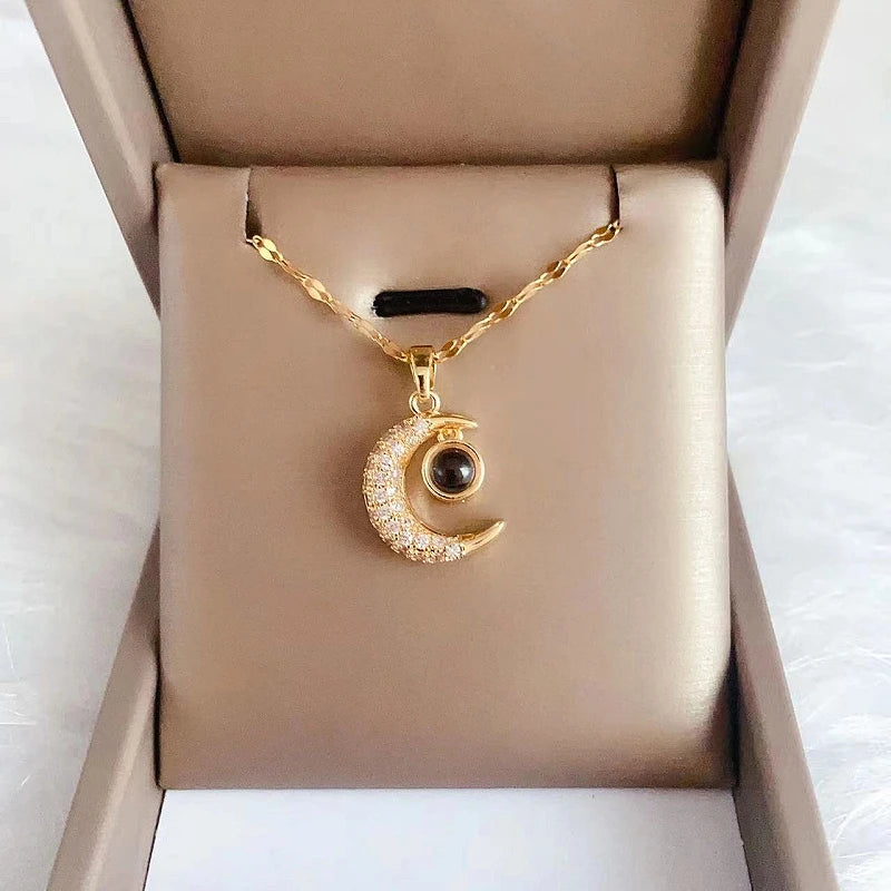 Women's Projection Pendant Necklace – I Love You Clavicle Chain Pendant Necklace Nixie