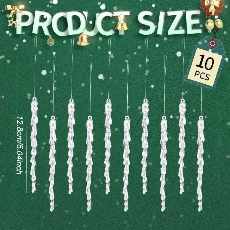10PCS Christmas Ice Lolly Ornaments – Transparent Tree Pendants Christmas Tree Ornaments Nixie