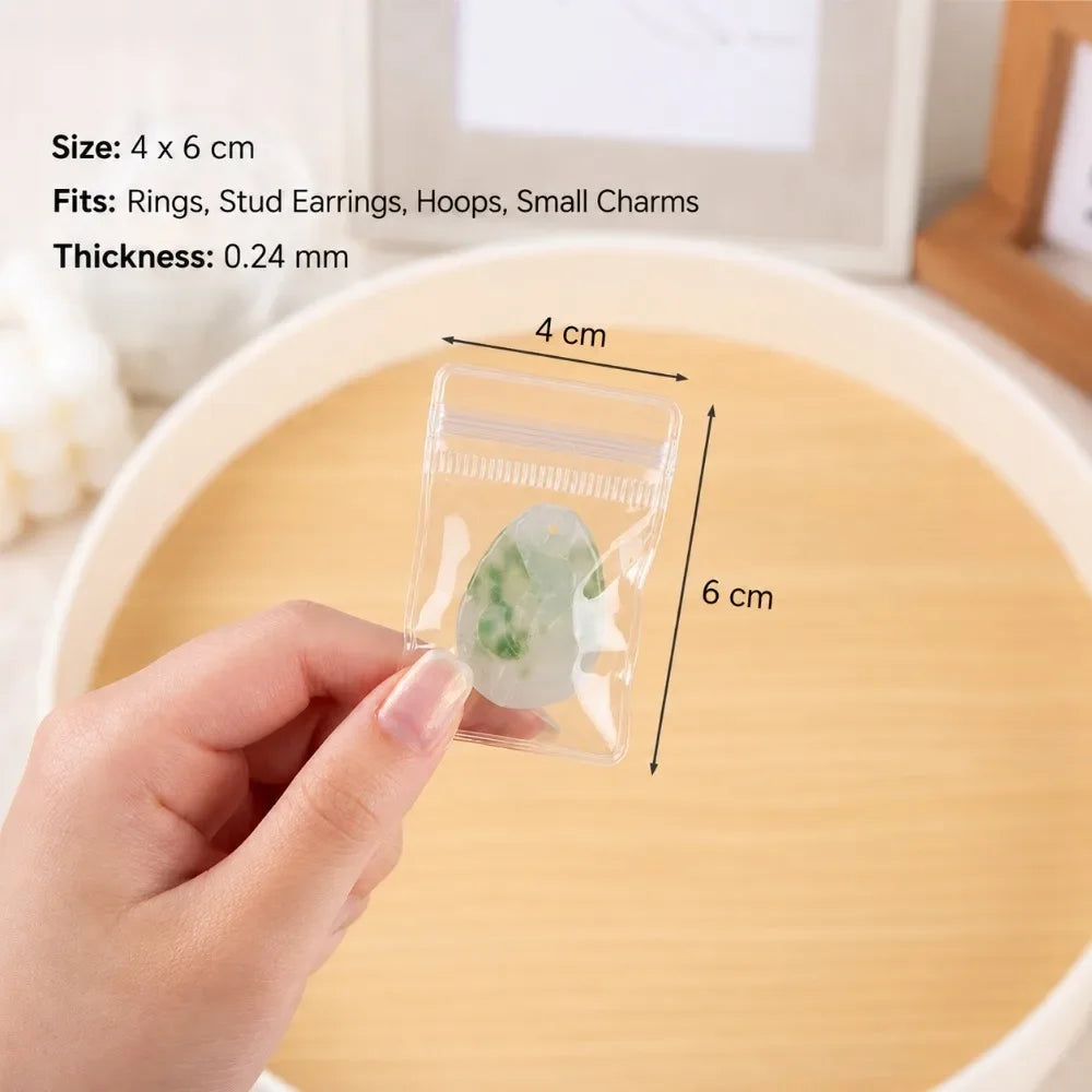 PVC Transparent Ziplock Jewelry Bags – Rings, Earrings & More Jewelry Storage Bags Nixie 4X6cm 50pcs Other