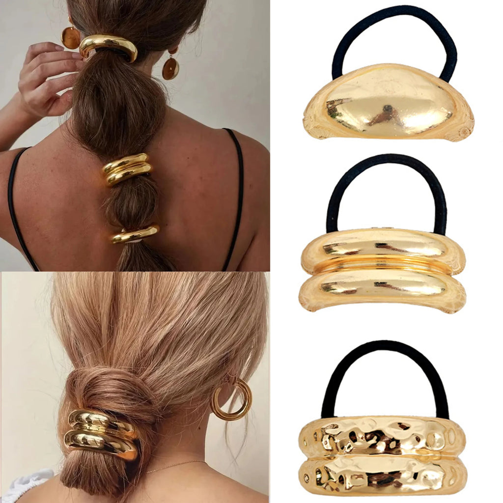 Metal Double-Layer Elastic Hair Bands & Scrunchies for Women Hair Scrunchies Nixie